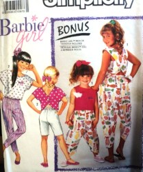 7125 SIMPLICITY BARBIE LOGO HAREM/ SLIM PANTS, SHORTS, TOP PATTERN  7-14